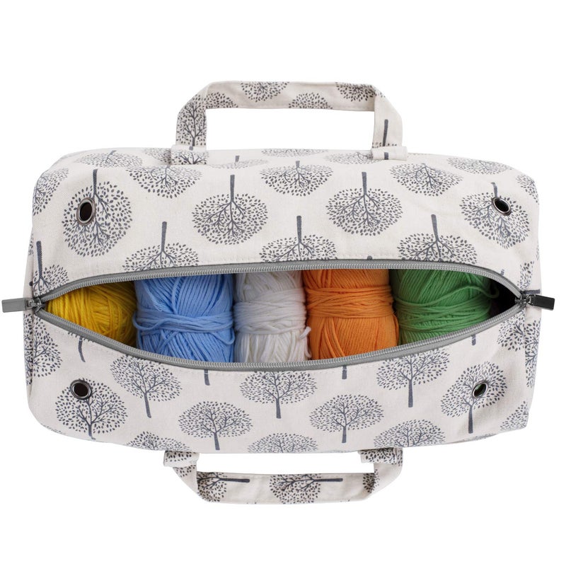 Luxja Knitting Bag, Yarn Bag for Yarn Skeins, Crochet Hooks, Knitting Needles (up to 14 Inches) and Other Accessories, Tree - Image 2